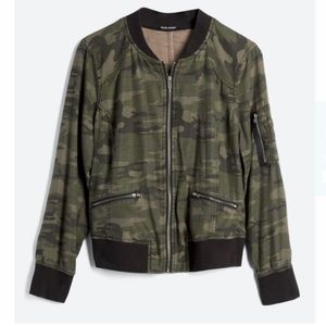 NWT Dear John size large, green camouflage Casco bomber jacket, new with tags